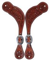 The Bob Avila Collection by Professionals Choice - Oak Tooled Spur Straps