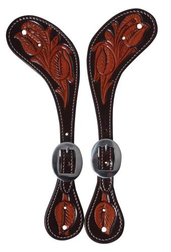 Chocolate Floral Spur Straps