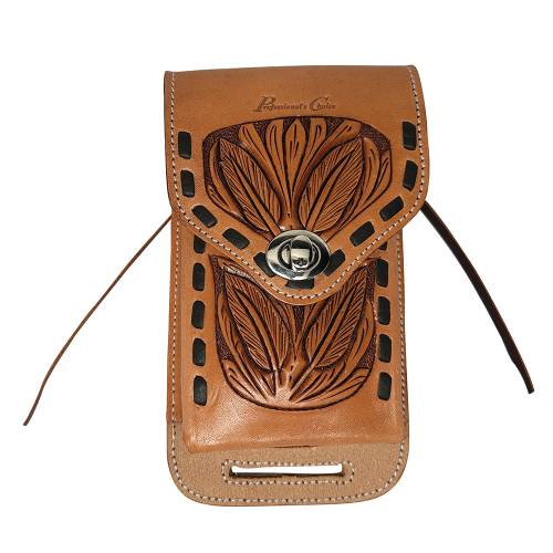 Leather Cell Phone Case - Feather
