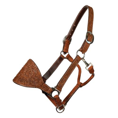 Chocolate Floral Roughout Bronc Halter