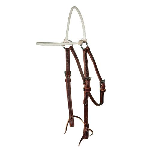 Burgundy Lariat Rope Browband Training Headstall