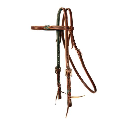 ⅝” Twist Emerald Burgundy Browband Headstall