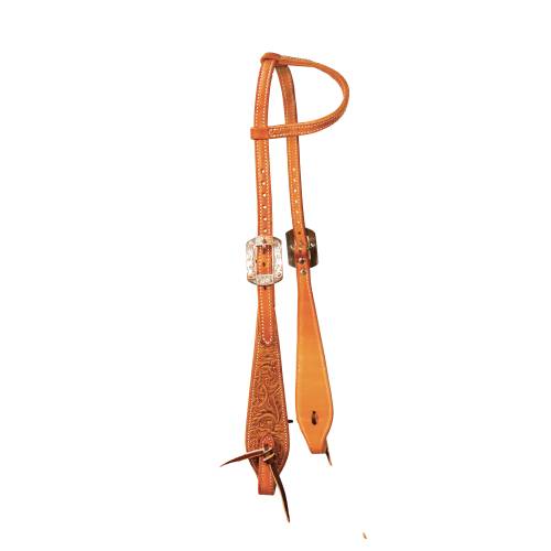 Professionals Choice - One-Ear Swell Cheek  Natural Floral Headstall