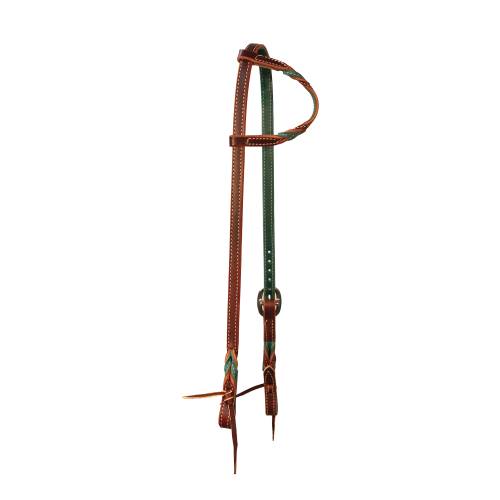 One-Ear ⅝” Twist Emerald Burgundy Headstall
