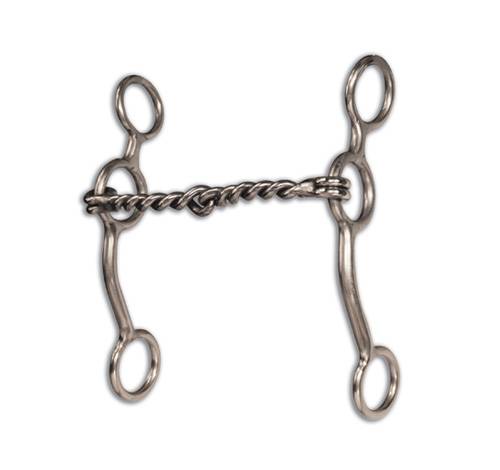 Equisential by Professionals Choice - Long Shank Bit - Twisted Wire Snaffle