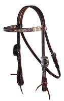 Professional's Choice Collection - Headstalls - Black Rawhide Dotted Browband Headstalls