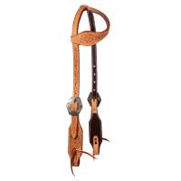 Headstalls - Single Ear Headstalls - Professionals Choice - Floral Rough-Out Single Ear Headstall