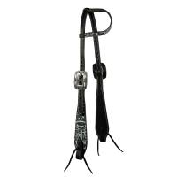 One-Ear Swell Cheek  Paisley Headstall 