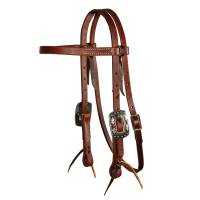 Ranch Cob 5/8" Browband Headstall with Feather Buckles