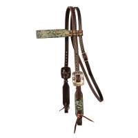 ⅝” Tapered Copper Emerald Browband Headstall - Image 1