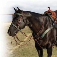 ⅝” Tapered Copper Emerald Browband Headstall - Image 2