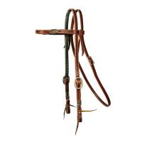 ⅝” Twist Emerald Burgundy Browband Headstall 