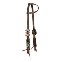 One-Ear ⅝” Tapered Copper Emerald Headstall
